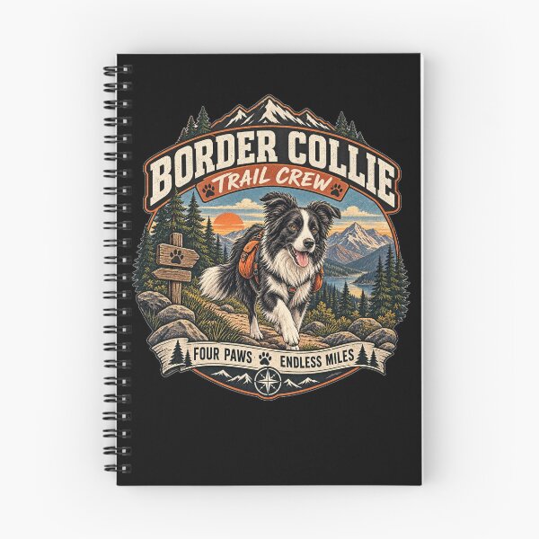 Item preview, Border Collie Trail Crew Hiking Dog designed and sold by ARDELVEX STUDIO.