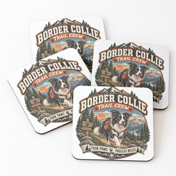 Item preview, Border Collie Trail Crew Hiking Dog designed and sold by Bartas2026.
