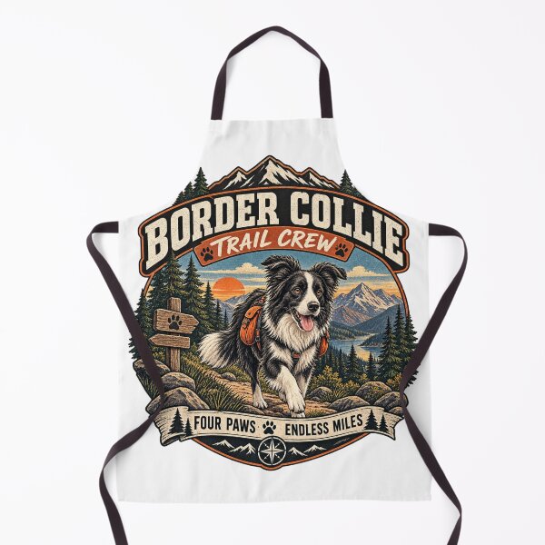 Item preview, Border Collie Trail Crew Hiking Dog designed and sold by Bartas2026.