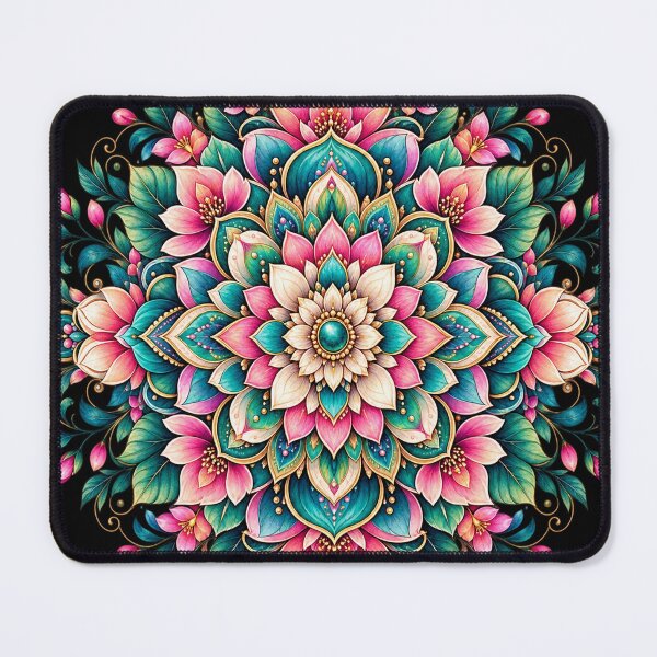 Item preview, Colorful Floral Mandala – Pink & Turquoise Botanical Design designed and sold by Lumvero.