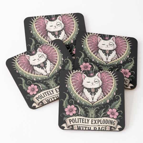 Item preview, Politely Exploding With Rage Funny Cat Art designed and sold by Retro Rascals Co..