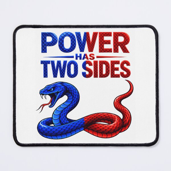 Item preview, Power Has Two Sides Snake – Red & Blue Reptile designed and sold by ArtSpark Studio.