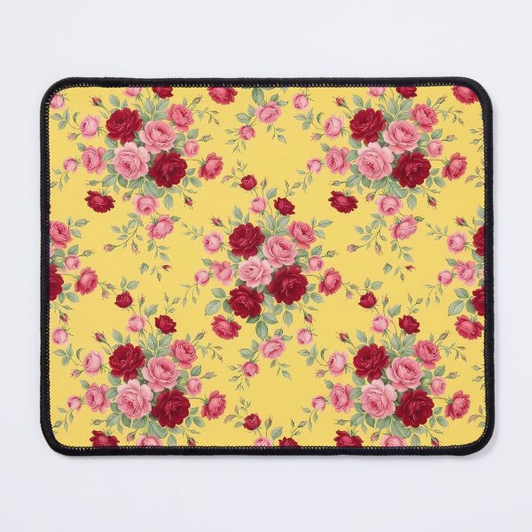 Item preview, Red and Pink Roses on Yellow Pattern designed and sold by Lasofficial.