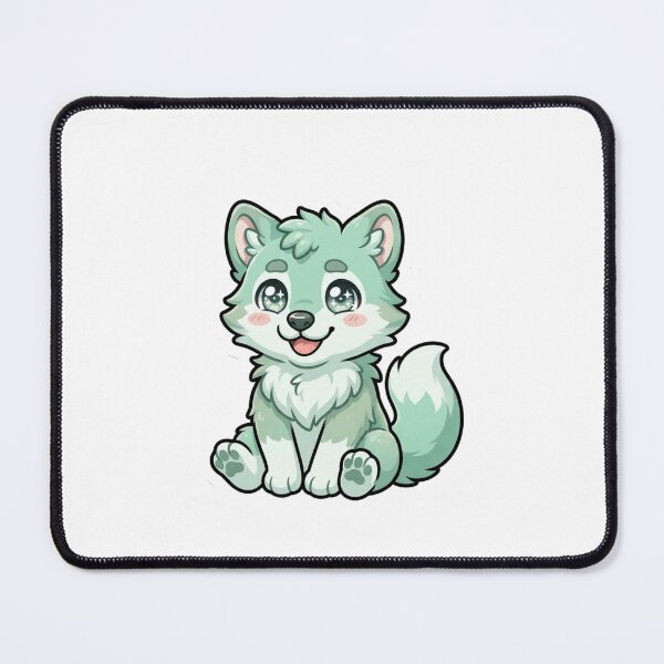 Item preview, Kawaii Green Wolf Sticker | Cute Chibi Fursuit Wolf Pup Sticker | Mint Green Furry Wolf Vinyl Decal designed and sold by HOODYBUDSTYLES.