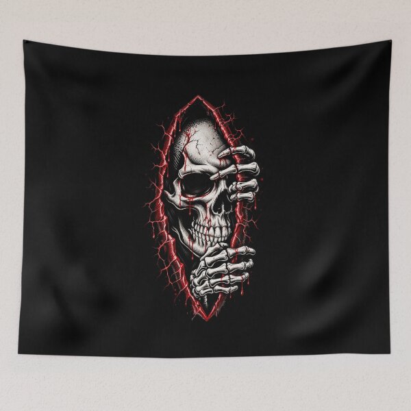 Item preview, Blood Red Skull Breaking Through Dark Gothic Halloween Horror designed and sold by La-Nuna.