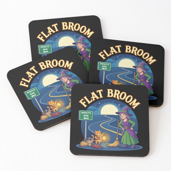 Item preview, HALLOWEEN Flat Broom Funny Witch Roadside designed and sold by Uglyandcute.