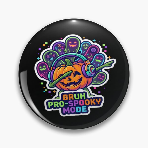Item preview, Bruh Pro Spooky Mode Gamer Pumpkin Halloween Art designed and sold by DailySparks.