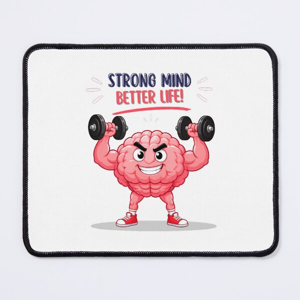 Item preview, Funny Gym Brain Character Mental Strength Quote Design designed and sold by adlkh.