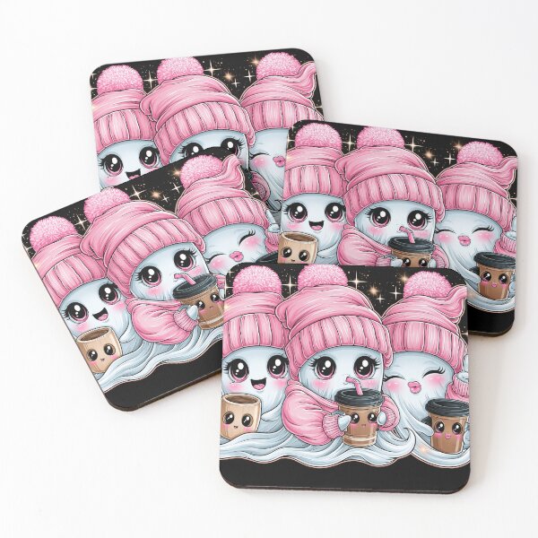 Item preview, Spooky Cute Coffee Drinking Ghosts designed and sold by adees293.