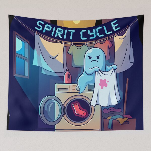 Item preview, HALLOWEEN Spirit Cycle Funny Ghost Laundry designed and sold by Uglyandcute.