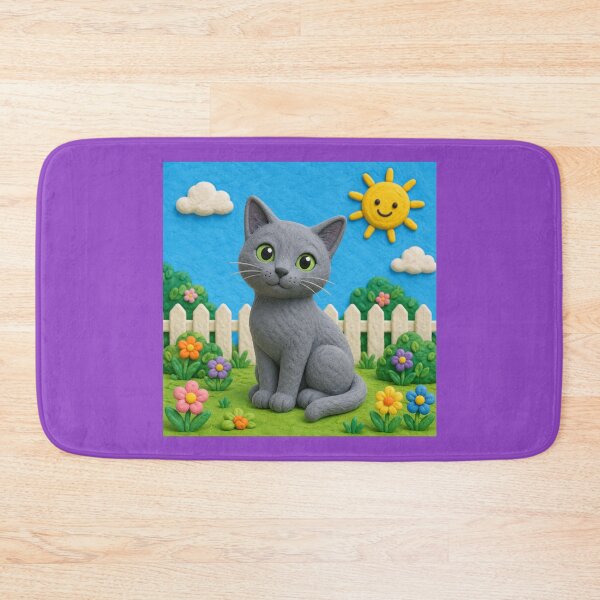 Item preview, Russian Blue cat - clay designed and sold by AcornAndPebble.