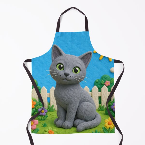 Item preview, Russian Blue cat - clay designed and sold by AcornAndPebble.