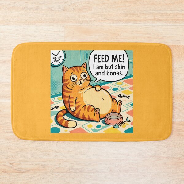 Item preview, Feed Me I Am But Skin And Bones Hungry Cat Begs for Food designed and sold by ThreadRiotTees.