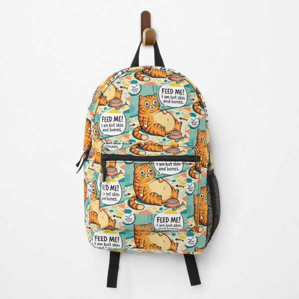 Item preview, Feed Me I Am But Skin And Bones Hungry Cat Begs for Food designed and sold by ThreadRiotTees.
