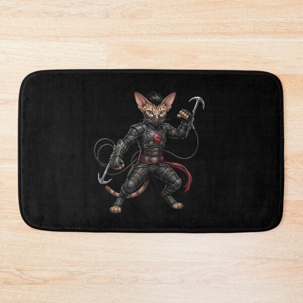 Item preview, Ninja Cat Assassin - Masked Shadow Warrior with Hook Blades designed and sold by TOOBIC.