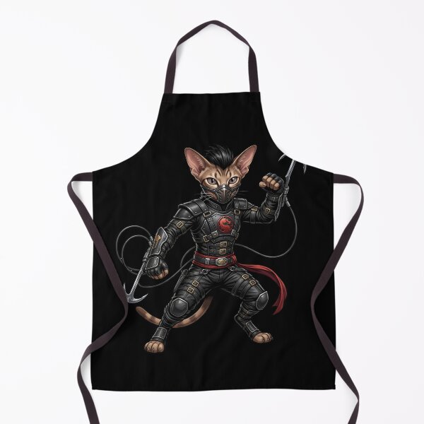Item preview, Ninja Cat Assassin - Masked Shadow Warrior with Hook Blades designed and sold by TOOBIC.