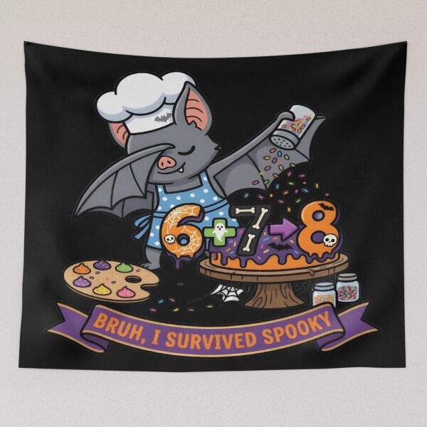 Item preview, Bruh I Survived Spooky Bat Chef Math Art designed and sold by DailySparks.