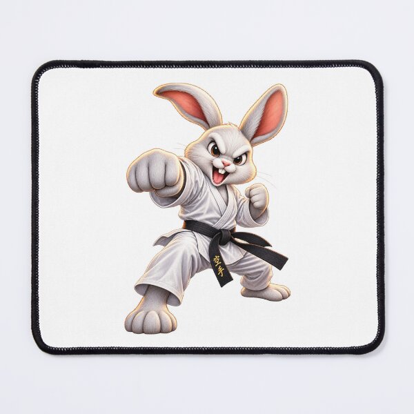 Item preview, Funny Karate Rabbit – Black Belt Martial Arts Bunny designed and sold by AndrewYoko.