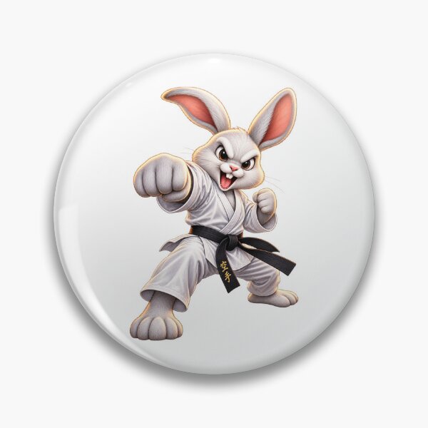Item preview, Funny Karate Rabbit – Black Belt Martial Arts Bunny designed and sold by AndrewYoko.