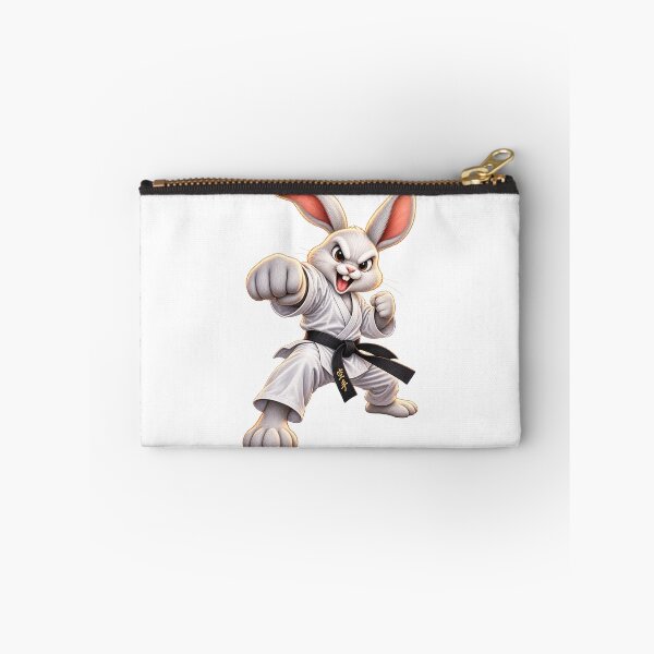 Item preview, Funny Karate Rabbit – Black Belt Martial Arts Bunny designed and sold by AndrewYoko.