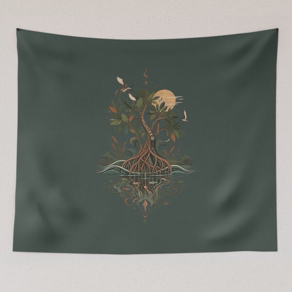 Item preview, Mangrove Tide Coastal Botanical Mangrove Art designed and sold by StoneOak.