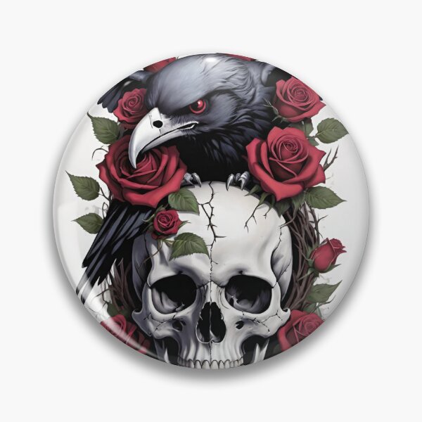 Item preview, Raven, Skull, Roses #1 designed and sold by Jaenne.studio.