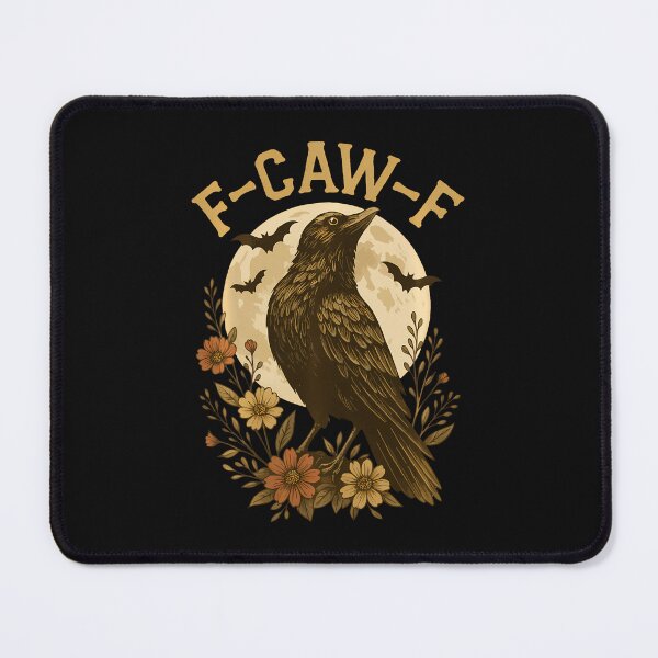 Item preview, Black Crow F-Caw-F Raven Bird Saying Graphic Retro Floral designed and sold by kawaiwifeylovin.