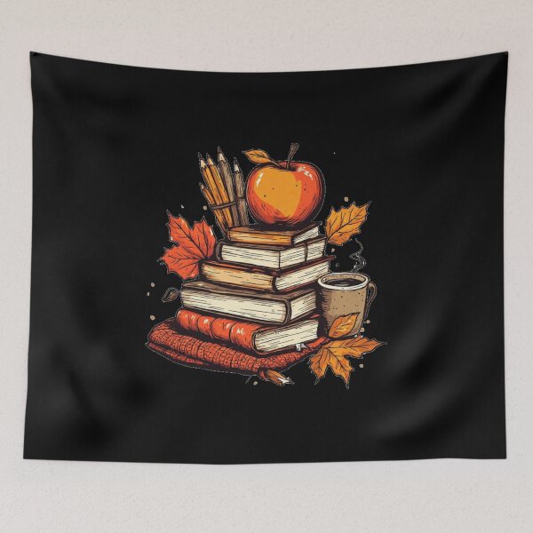 Item preview, Cozy Autumn Books & Coffee Vintage  designed and sold by emiliacreations.
