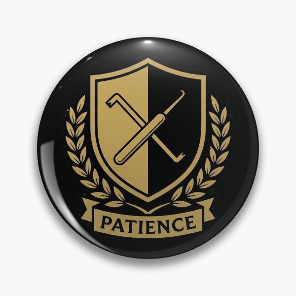 Item preview, Locksport Heraldic Crest - Patience Badge Design designed and sold by Node & Switch.