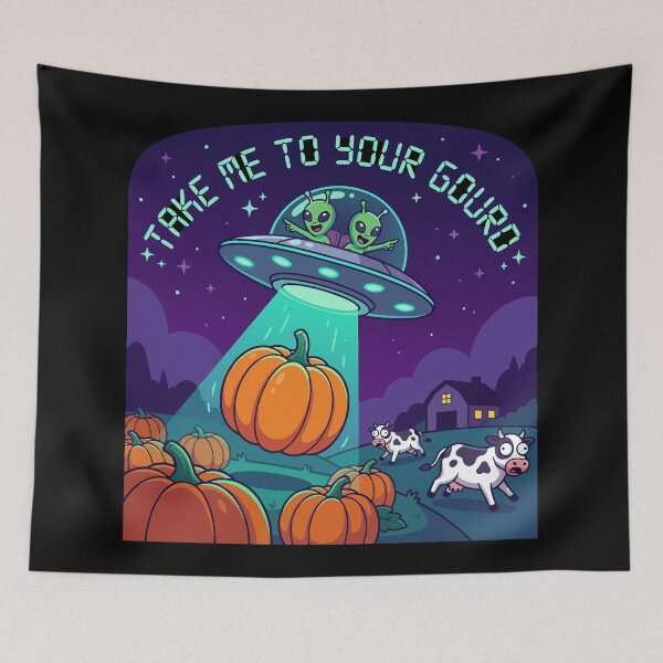Item preview, HALLOWEEN Take Me To Your Gourd Funny Alien Halloween UFO designed and sold by Uglyandcute.