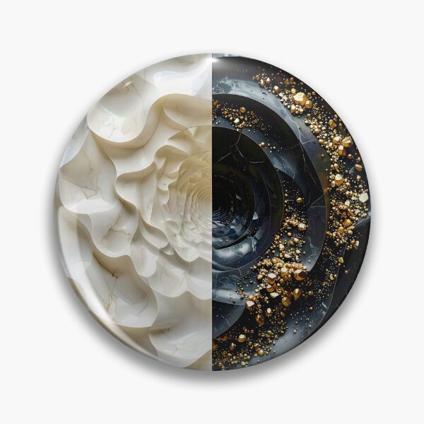Item preview, Alabaster and Slate Geometric Spiral with Pyrite Accents designed and sold by Vicky Brago-Mitchell®.