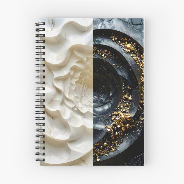 Item preview, Alabaster and Slate Geometric Spiral with Pyrite Accents designed and sold by Vicky Brago-Mitchell®.