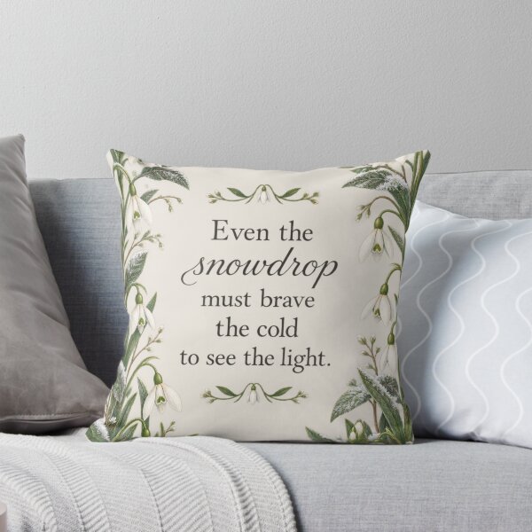 Item preview, Snowdrop Flower Quote Vintage Parchment Botanical Art Print designed and sold by QCena.