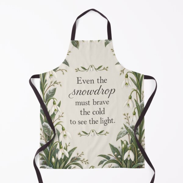Item preview, Snowdrop Flower Quote Vintage Parchment Botanical Art Print designed and sold by QCena.