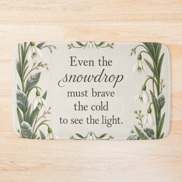Item preview, Snowdrop Flower Quote Vintage Parchment Botanical Art Print designed and sold by QCena.