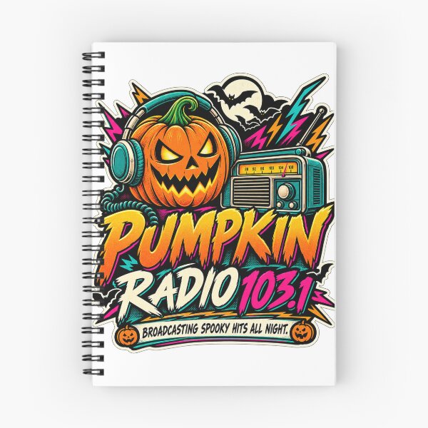 Item preview, Retro Pumpkin Radio | Vintage Halloween Jack O Lantern Music Art designed and sold by DmaarGroup.