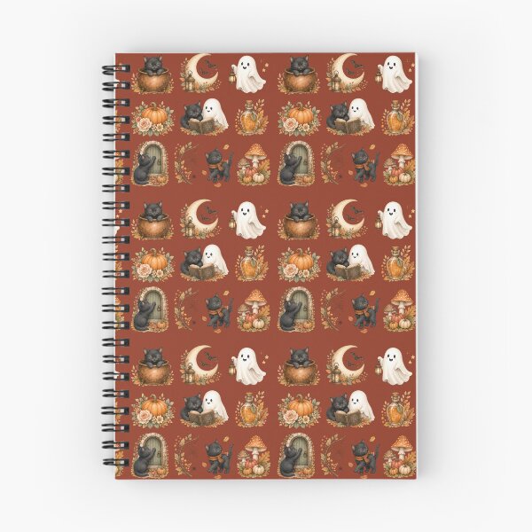Item preview, Spooky Cozy Black Cat & Ghost - Autumn Sticker Sheet designed and sold by TatyanaArt.