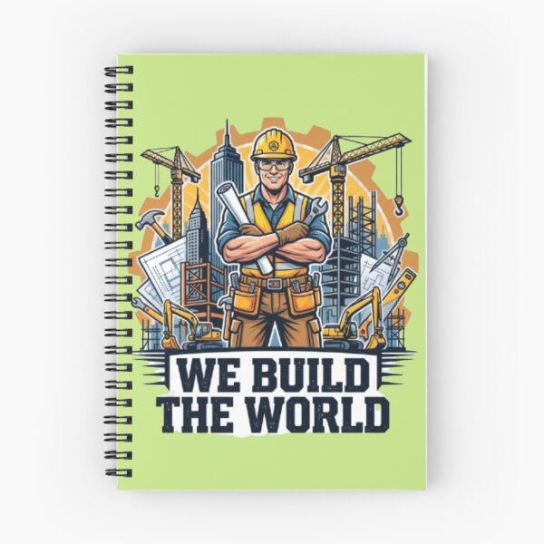 Item preview, Construction Worker We Build The World designed and sold by PixelStyle Studio.
