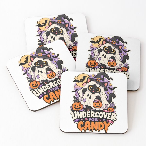 Item preview, Ghost Costume Cat | Cute Black Cat Halloween Candy Art designed and sold by DmaarGroup.