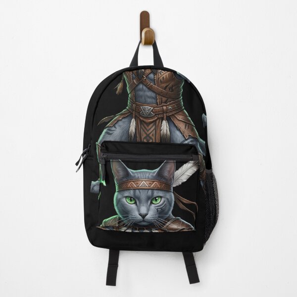 Item preview, Forest Warrior Cat - Tribal Fantasy Feline with Glowing Green Axe designed and sold by TOOBIC.