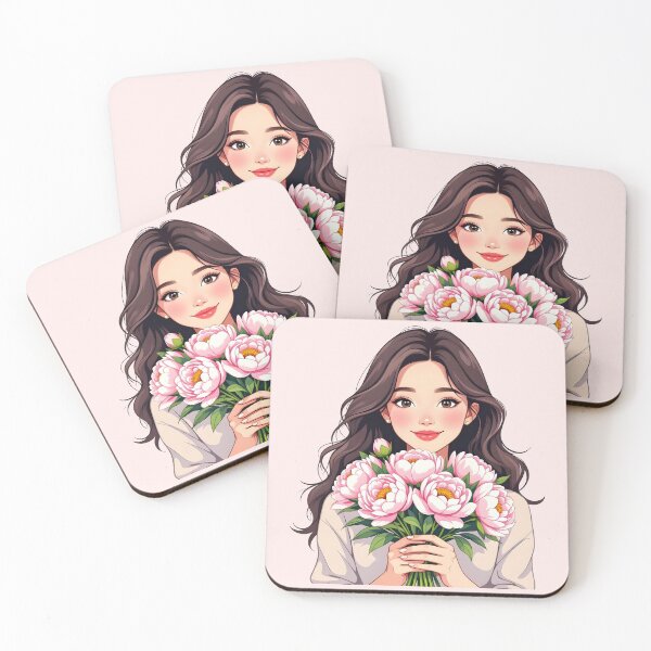 Item preview, Girl with peonies designed and sold by PrintLabStudio.