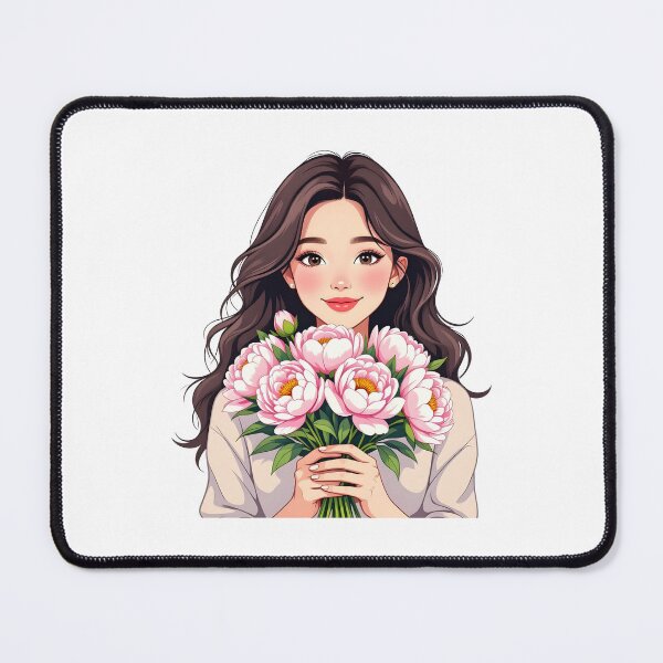 Item preview, Girl with peonies designed and sold by PrintLabStudio.