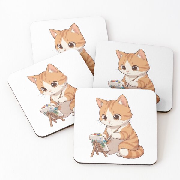 Item preview, Cute Cat Painting Artist Kitten Art designed and sold by PrintforDesign.
