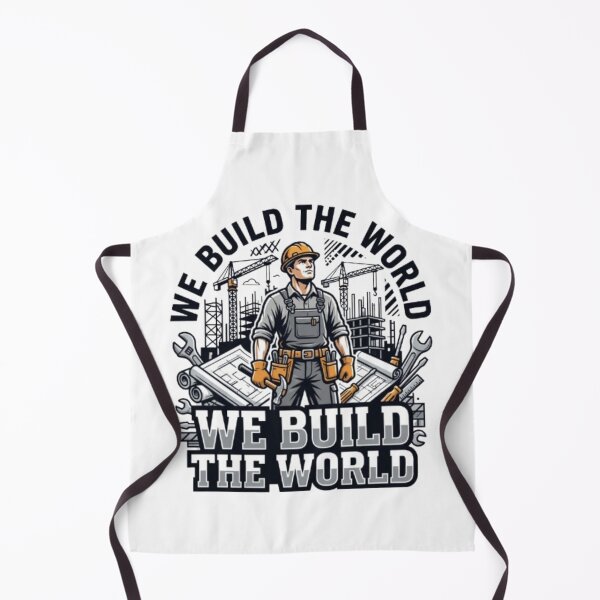 Item preview, We Build The World Construction Worker Design designed and sold by PixelStyle Studio.