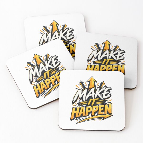 Item preview, Make It Happen Motivational Quote Typography designed and sold by adlkh.