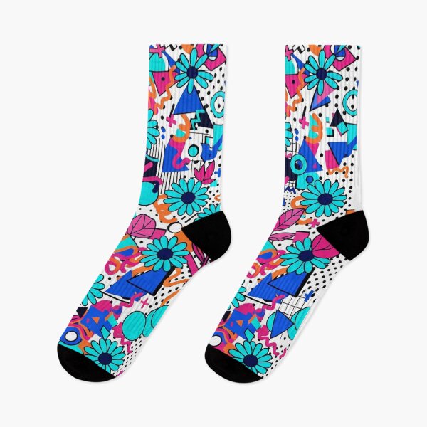 Item preview, Retro 80s Memphis Floral Geometric Pattern designed and sold by Owcomm.