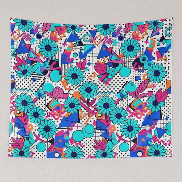 Item preview, Retro 80s Memphis Floral Geometric Pattern designed and sold by Owcomm.
