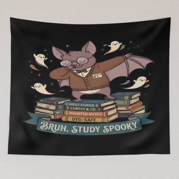 Item preview, Bruh Study Spooky Bat Student Books Art designed and sold by DailySparks.