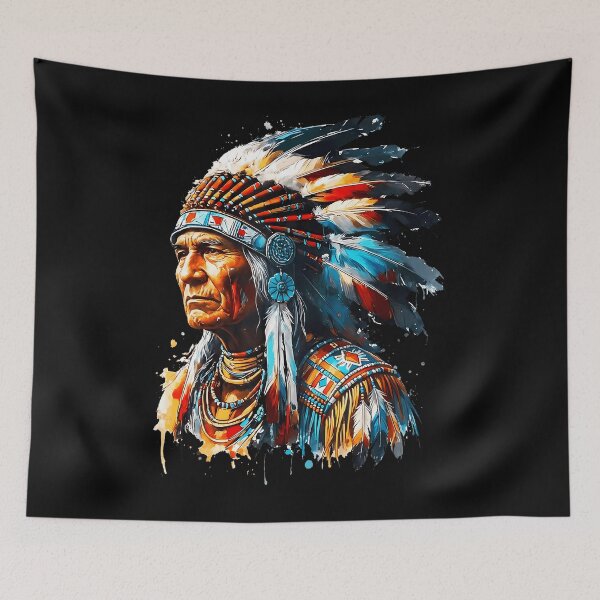 Item preview, Vintage Indian Chief Native American Pride Feather Headdress designed and sold by Averybennett23.