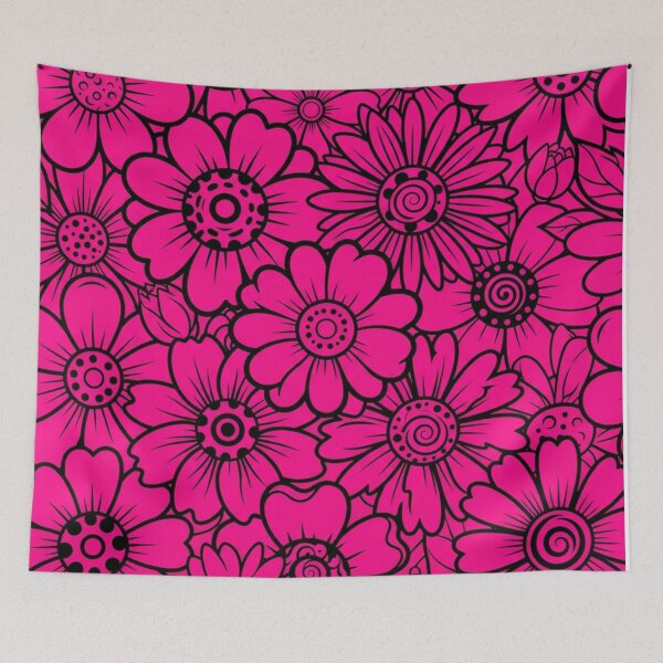 Item preview, Vibrant Hot Pink Floral Garden Pattern designed and sold by Owcomm.